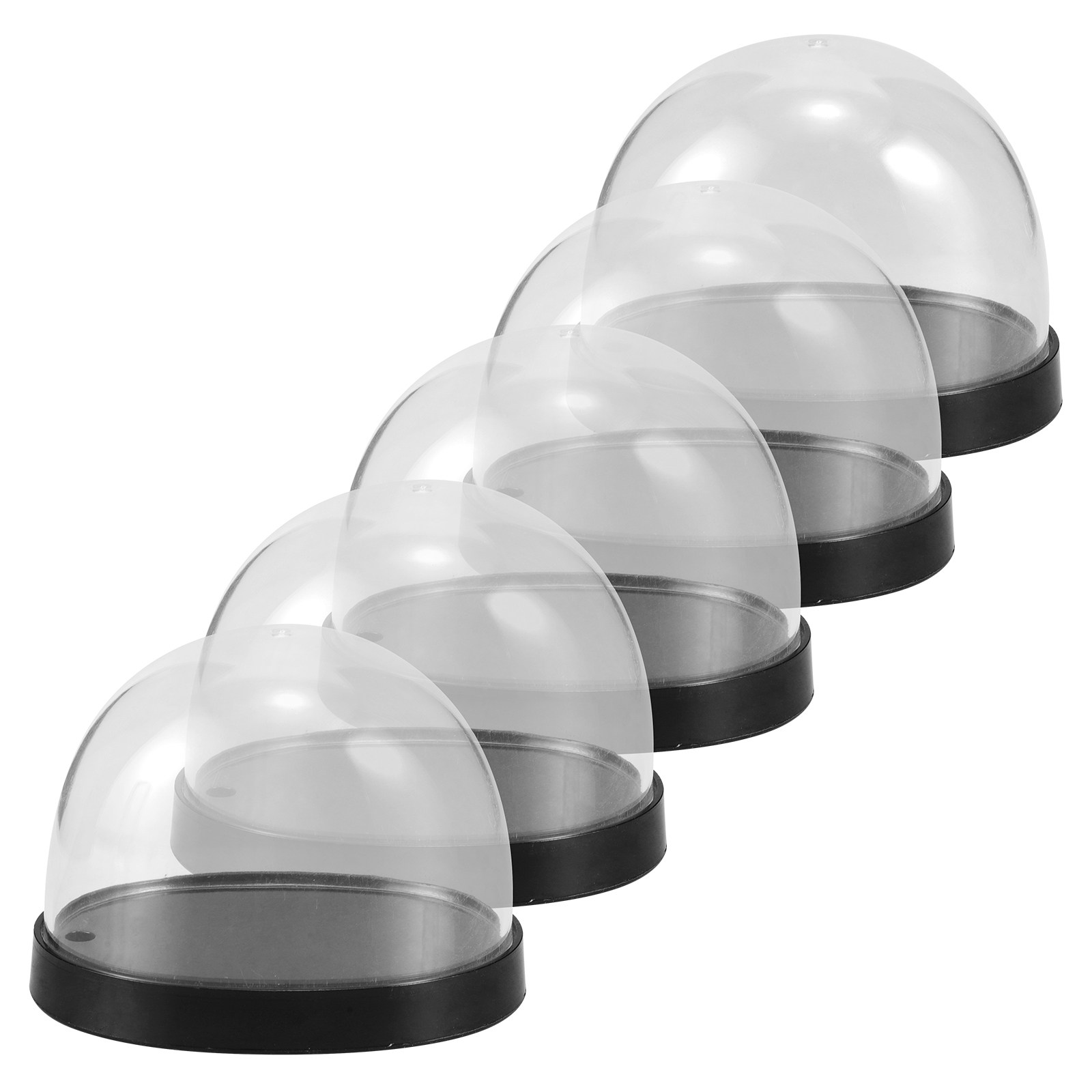 Plastic Dome Clear - 5 مجموعات من أغطية الزجاج الشفافة،